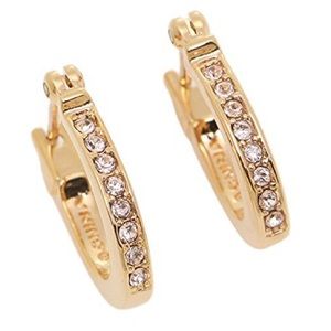 Coach Pave Signature Huggie Earrings Hoops